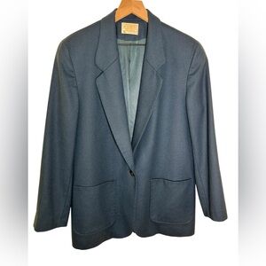 VTG 80s PENDLETON Women's Blazer Sz 16 100% Virgin‎ Wool Made in USA Blue